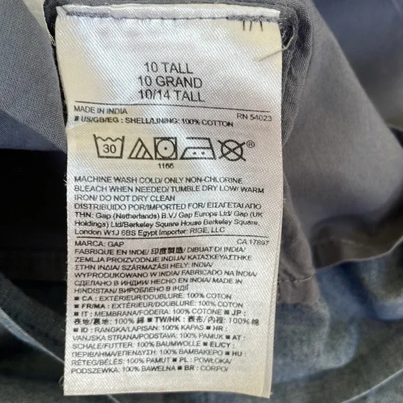 Gap Shirt Dress Chambray Blue 10 T - Picture 6 of 7